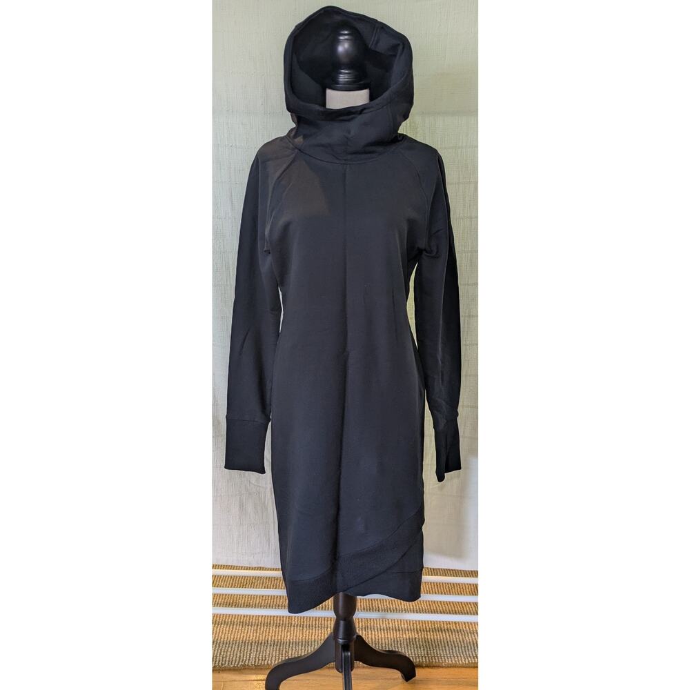 Marcella Walker Sweatshirt Dress, Hooded, Black, Sz Large